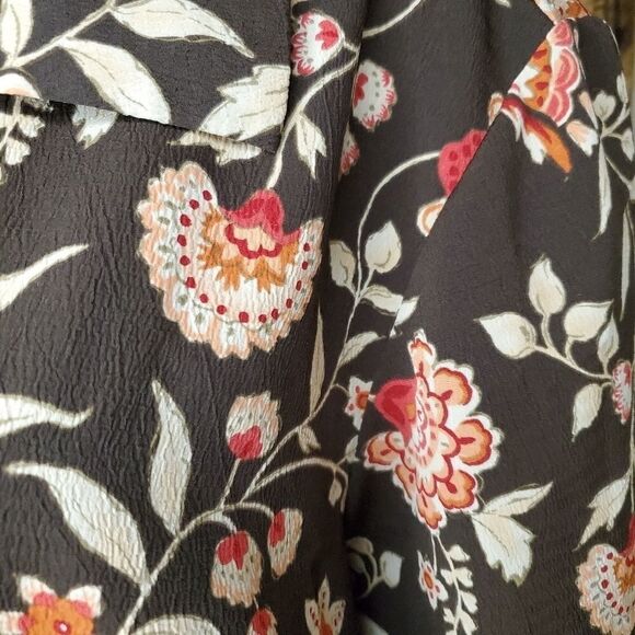 Laura Scott women's brown floral button down shirt - Picture 12 of 12